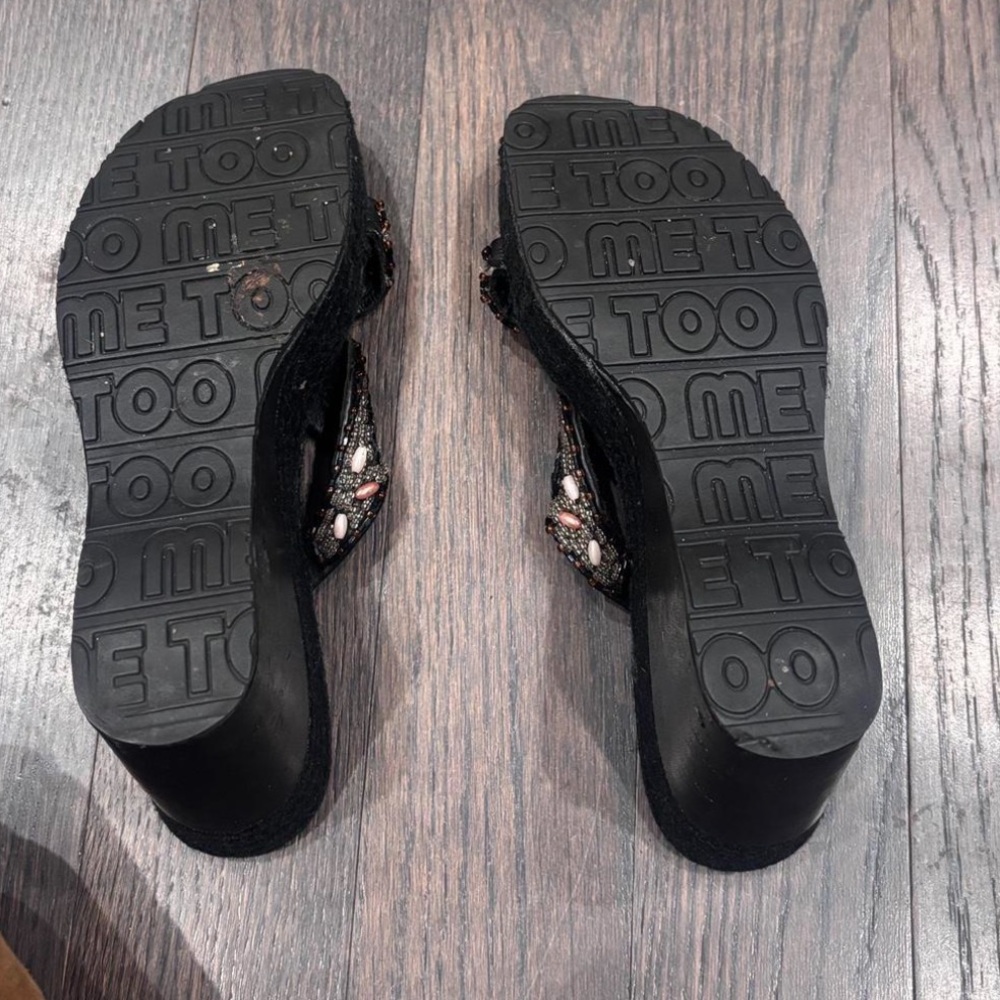 Me Too Black Sandals with Embellished Butterfly - Picture 5 of 5